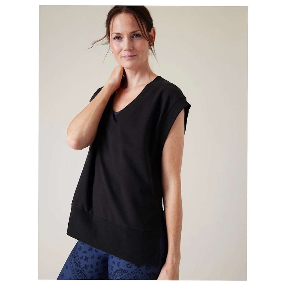Athleta Retroterry V-Neck Sweatshirt Tee